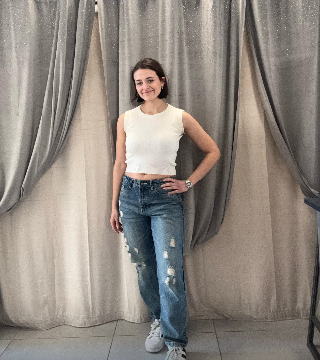 JEANS BAGGY CON STRAPPI TWO WAY